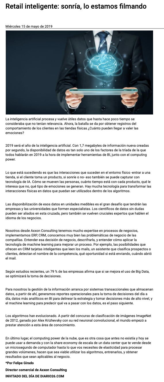 Axxon Consulting on Diario 26